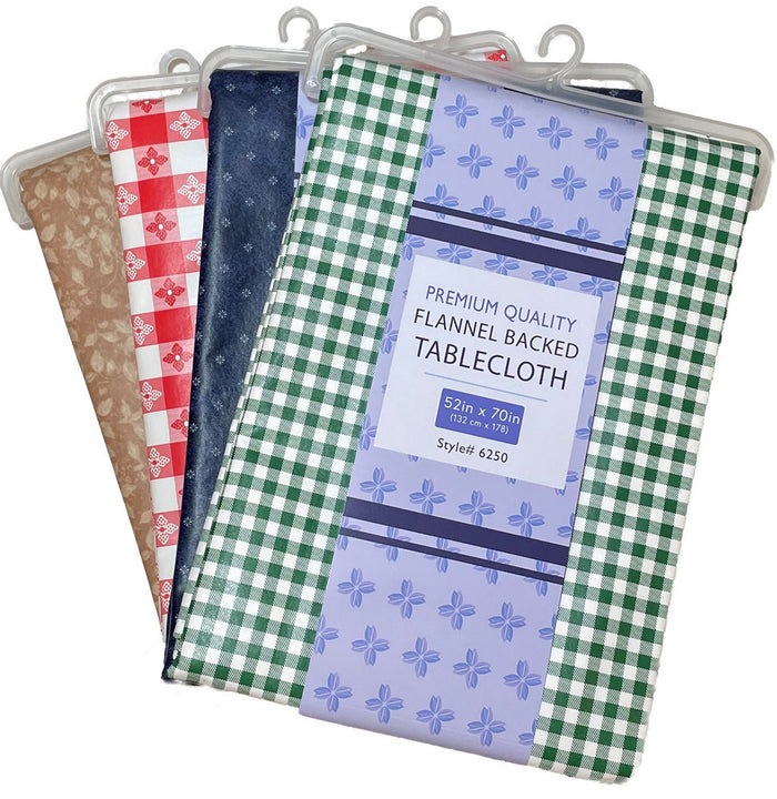 Wholesale premium assorted Prints Flannelback Tablecloths