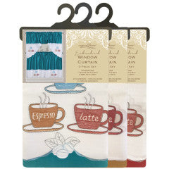 Wholesale coffee style Embroidered Window Curtain Set