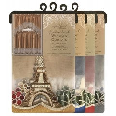 Wholesale Paris design Embroidered Window Curtain Set