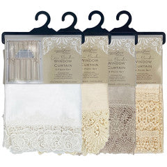 Wholesale classy faux silk lace Window Curtain Set