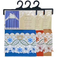 Wholesale sicily 3 piece embroidered Window Curtain Set