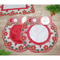 Wholesale 16" round Embroidered Holiday Doily