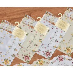 Wholesale pink and yellow floral Embroidered Place Mat