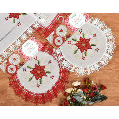 Wholesale Embroidered lace Holiday Doily
