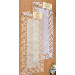 Wholesale 100% Polyester Table Runner with Lace Border