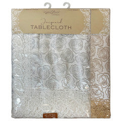 Wholesale Jacquard  rose floral lace border Tablecloth