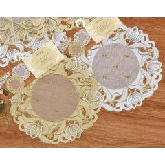 Wholesale rose cut work Embroidered Doily