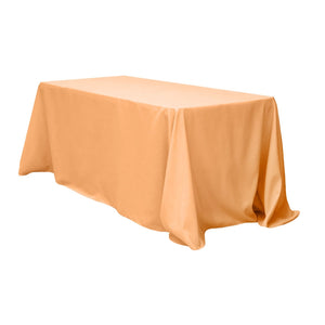 90"x132" Rectangular Peach Oblong Polyester Tablecloth