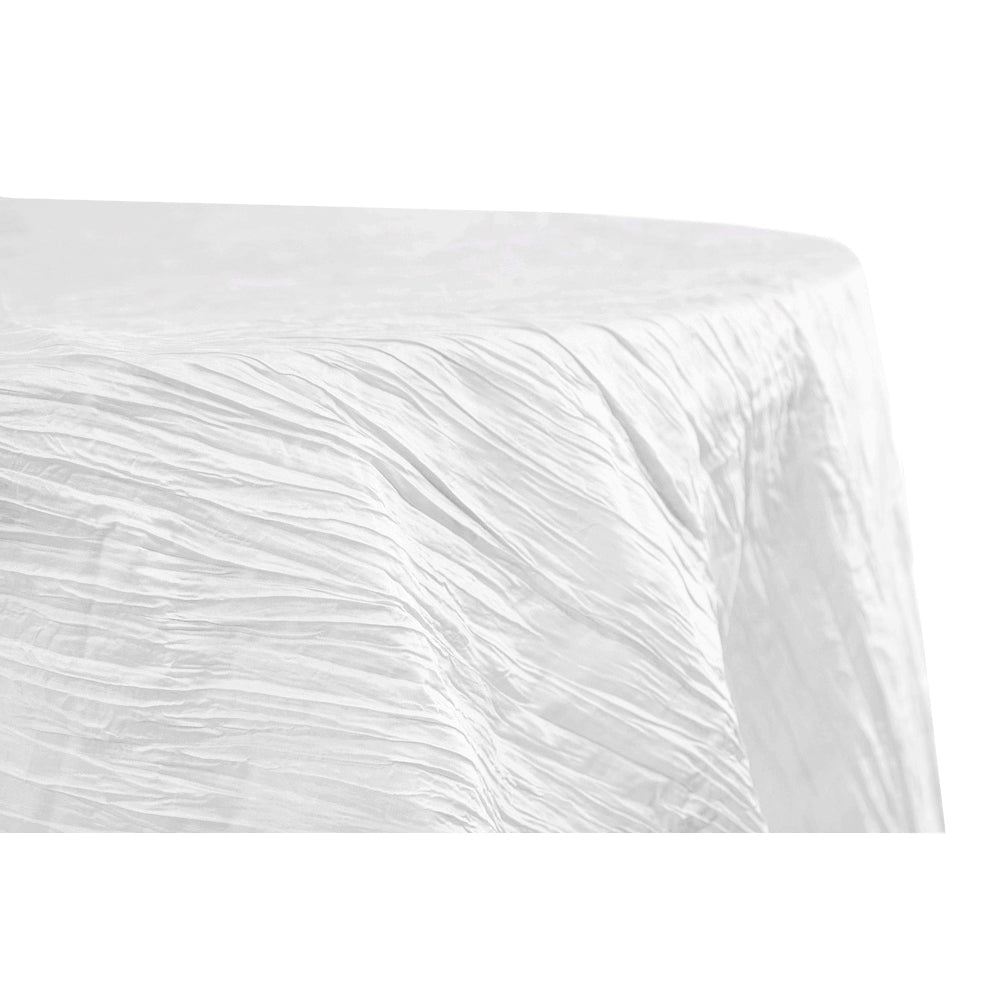 White Taffeta 132" Round Tablecloth