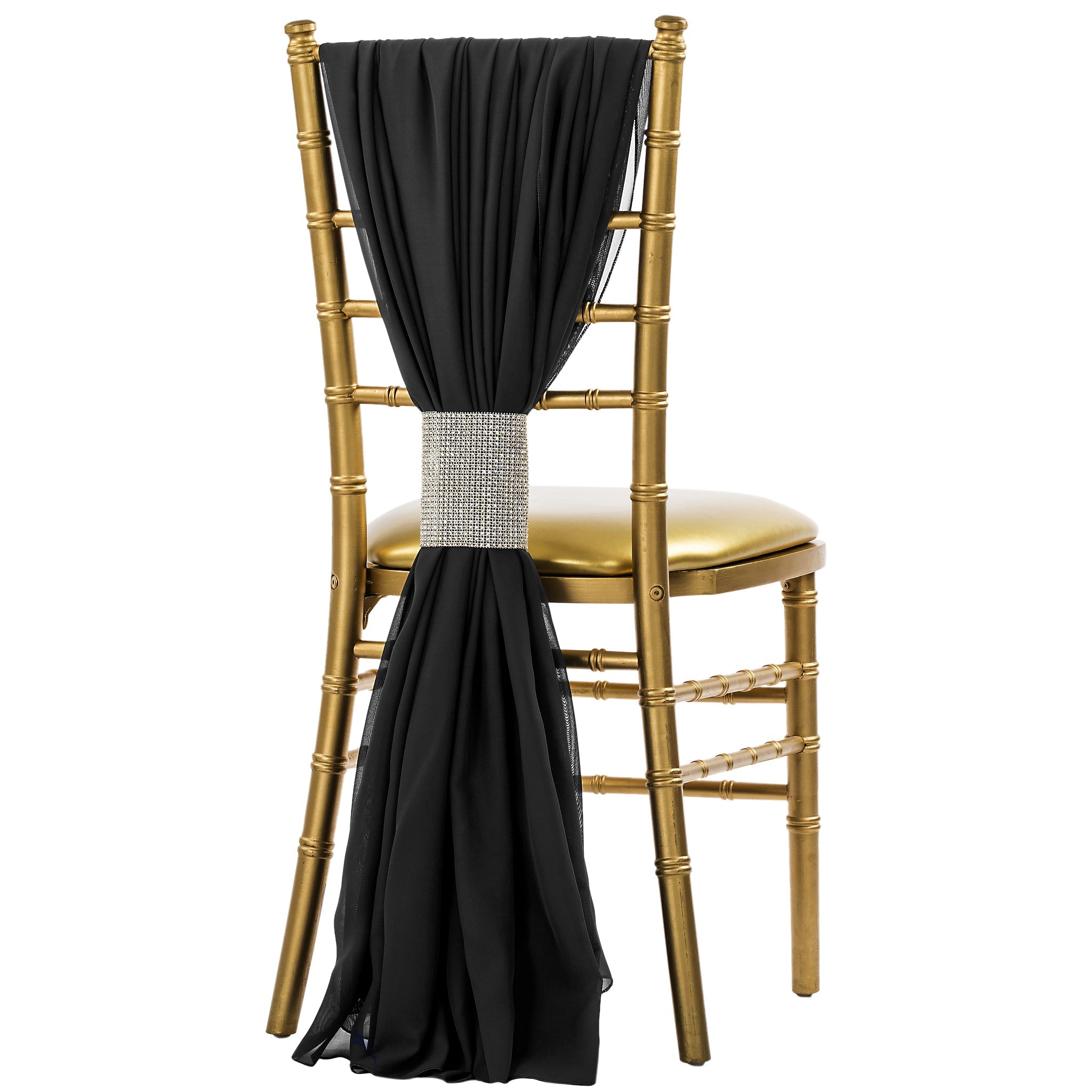 Wholesale 5pcs Pack of Chiffon Chair Sashes 19" x 72"