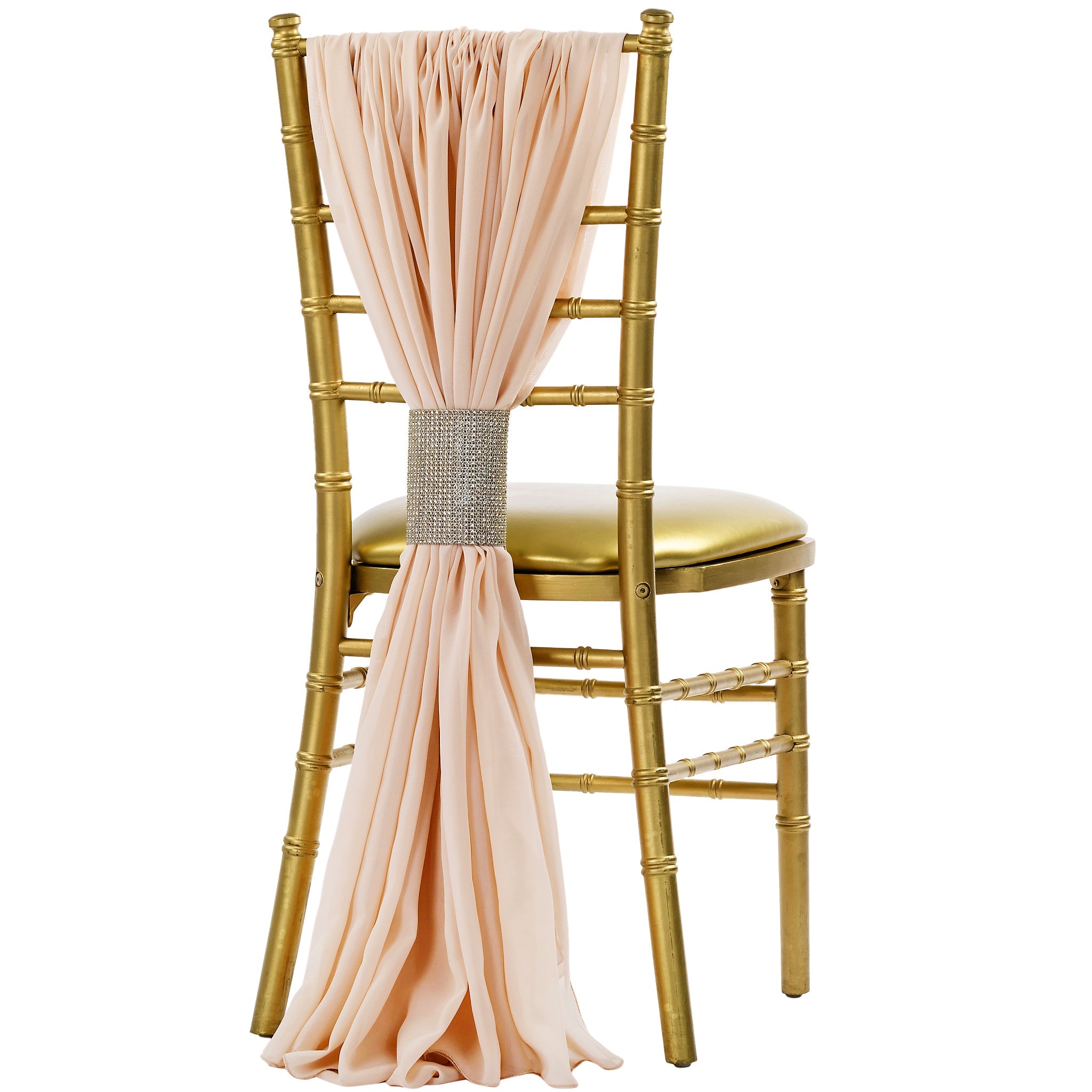 Wholesale 5pcs Pack of Chiffon Chair Sashes 19" x 72"