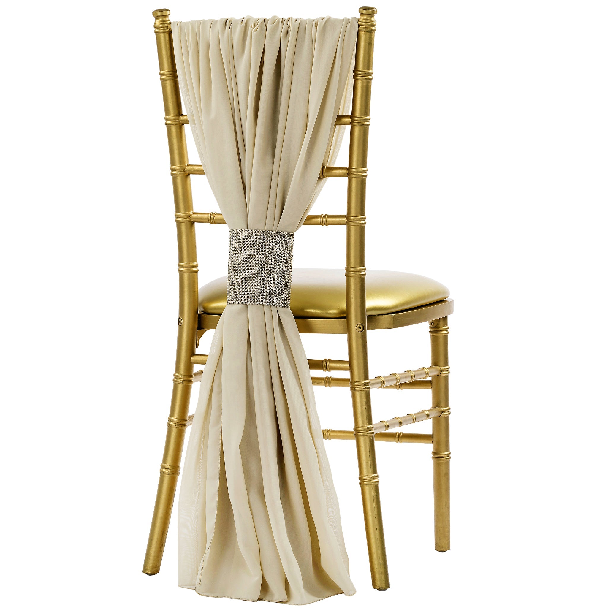 Wholesale 5pcs Pack of Chiffon Chair Sashes 19" x 72"