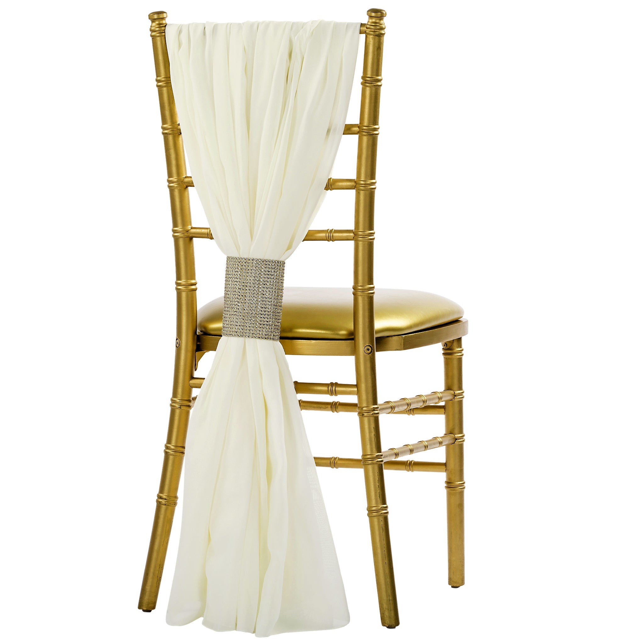 Wholesale 5pcs Pack of Chiffon Chair Sashes 19" x 72"