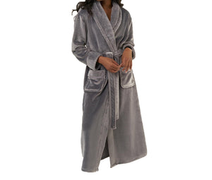 Grey Fleece Womens Robe