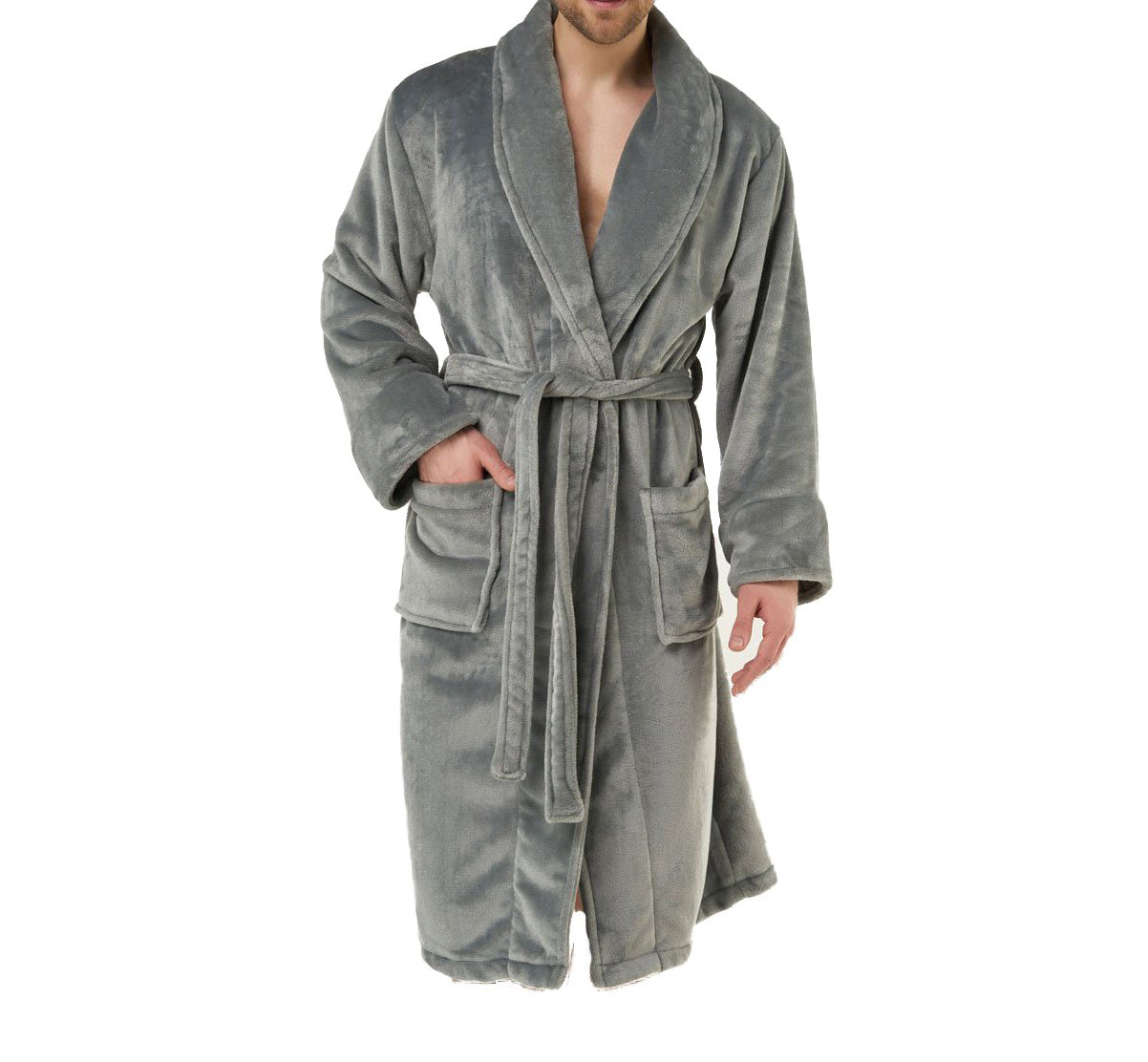 Women's :: Luxury Microfiber Plush Lined Robe Gray - Wholesale bathrobes,  Spa robes, Kids robes, Cotton robes, Spa Slippers, Wholesale Towels