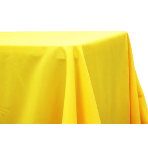90"x132" Rectangular Yellow Oblong Polyester Tablecloth
