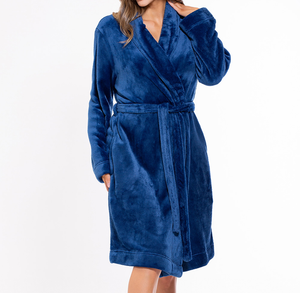 Super Soft Lightweight Plush Shawl Short Women's Robe