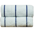 Wholesale Turkish Cotton White Terry Beach Towel with Navy Blue Stripes