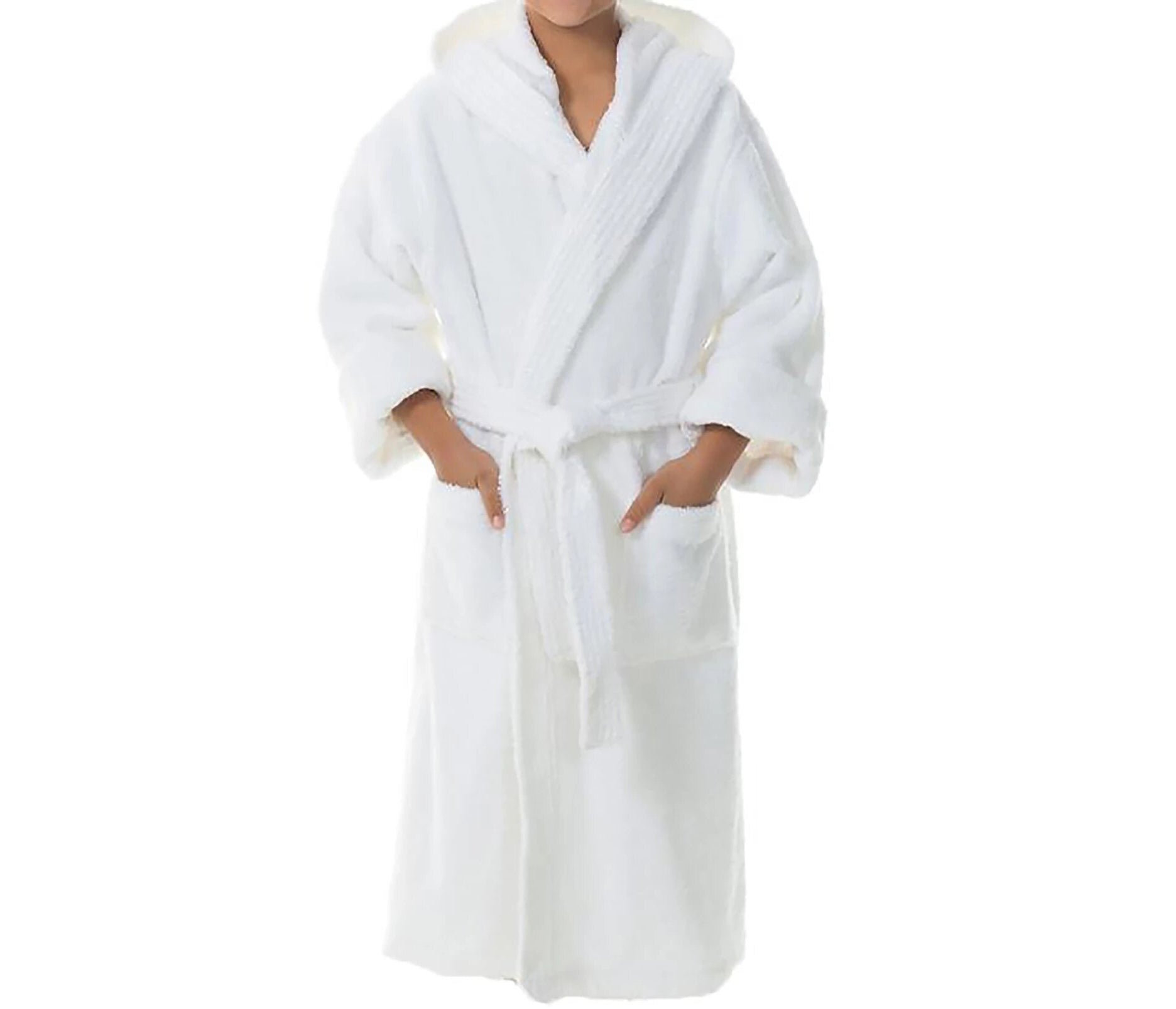 Hooded Cotton Terry Kids Luxury White Robe